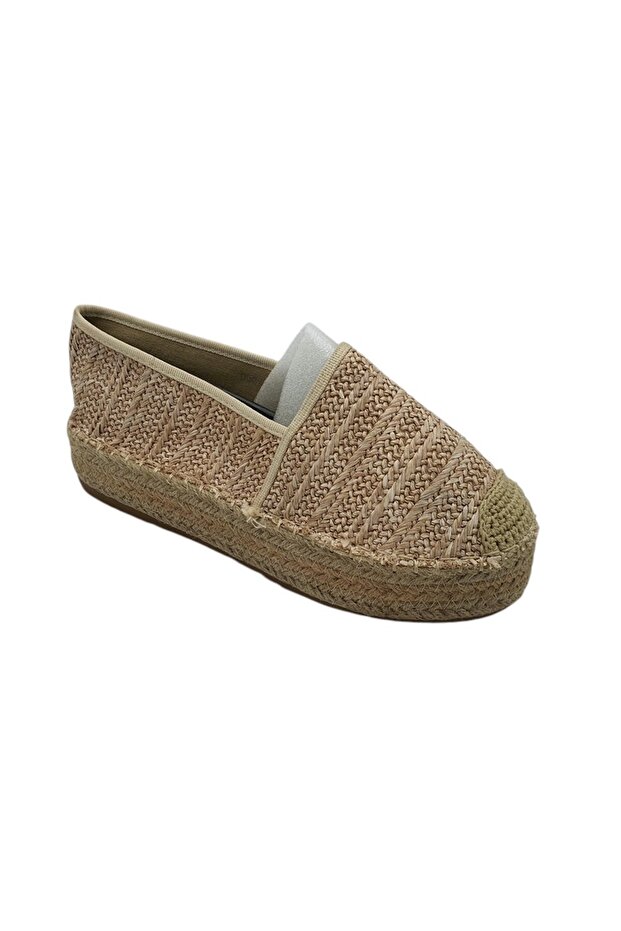 Women's espadrilles AH 38, fabric, cream - 1