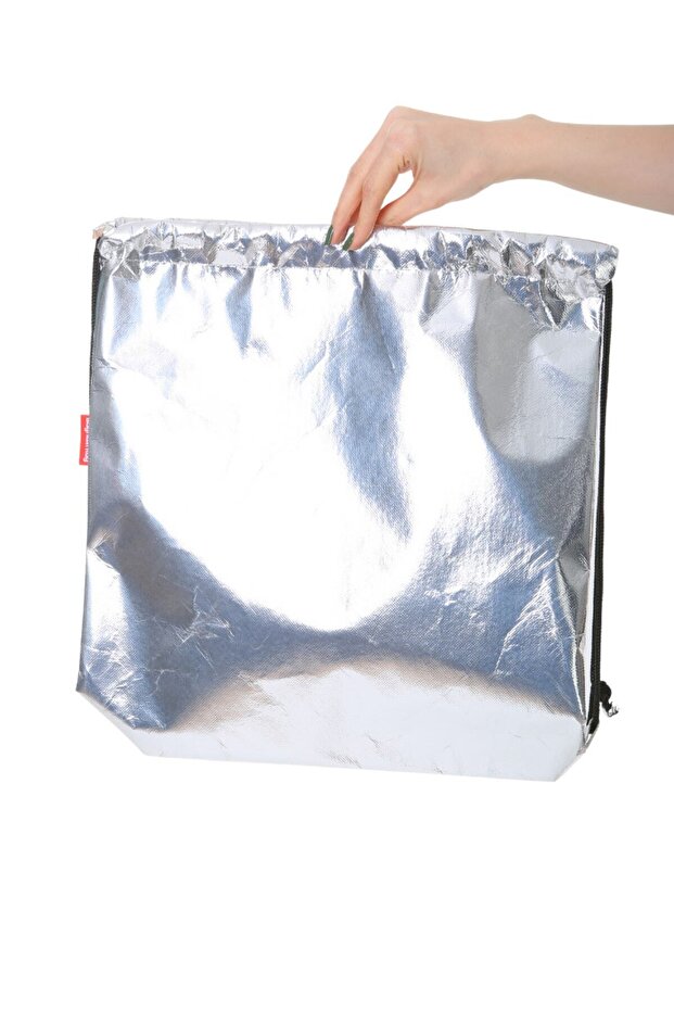 Silver Gray Shiny Backpack - 2