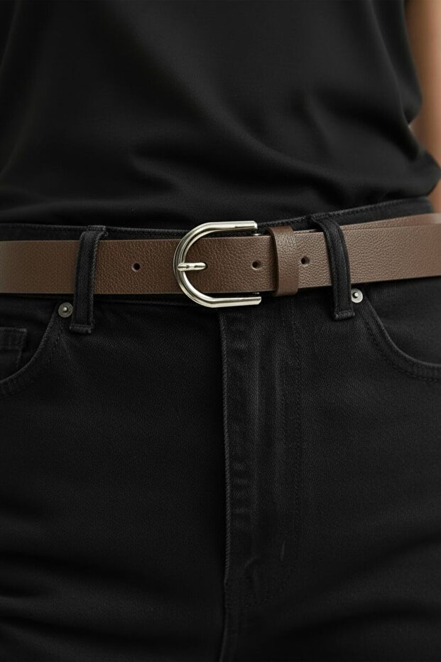 حزام كلاسيكي بني داكن - 5