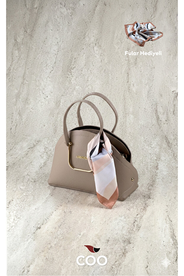 Stylish Bag with Gold Details + Gift Scarf