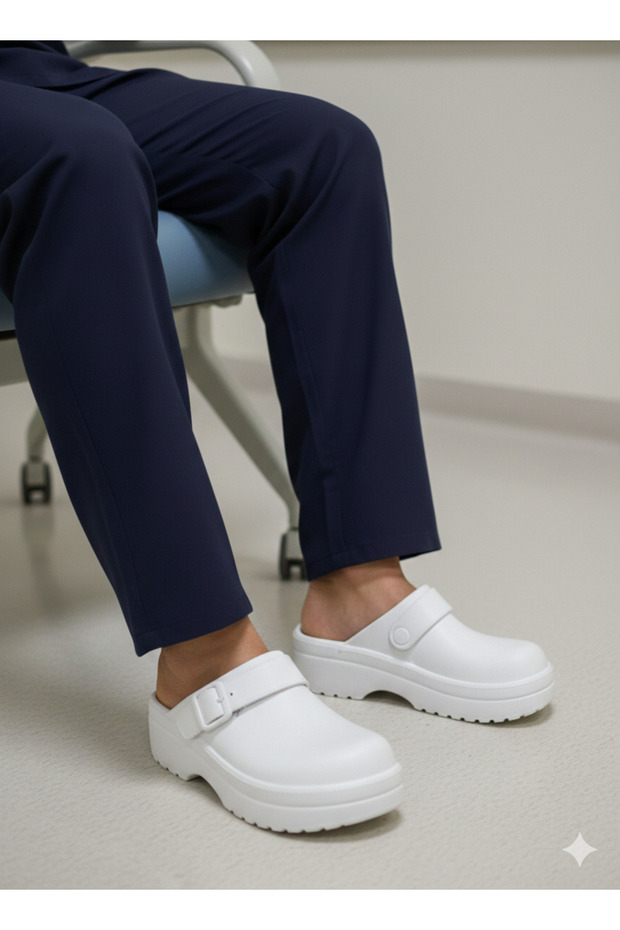 White Home Workplace Hospital Factory Front Closed Sabo Sterile Slippers