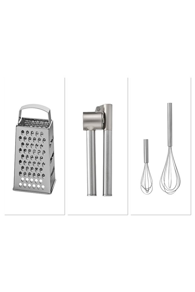 2-Pack Whisk(pabjuda)+steel Grater(idealisk)+steel Garlic Crusher(concis)