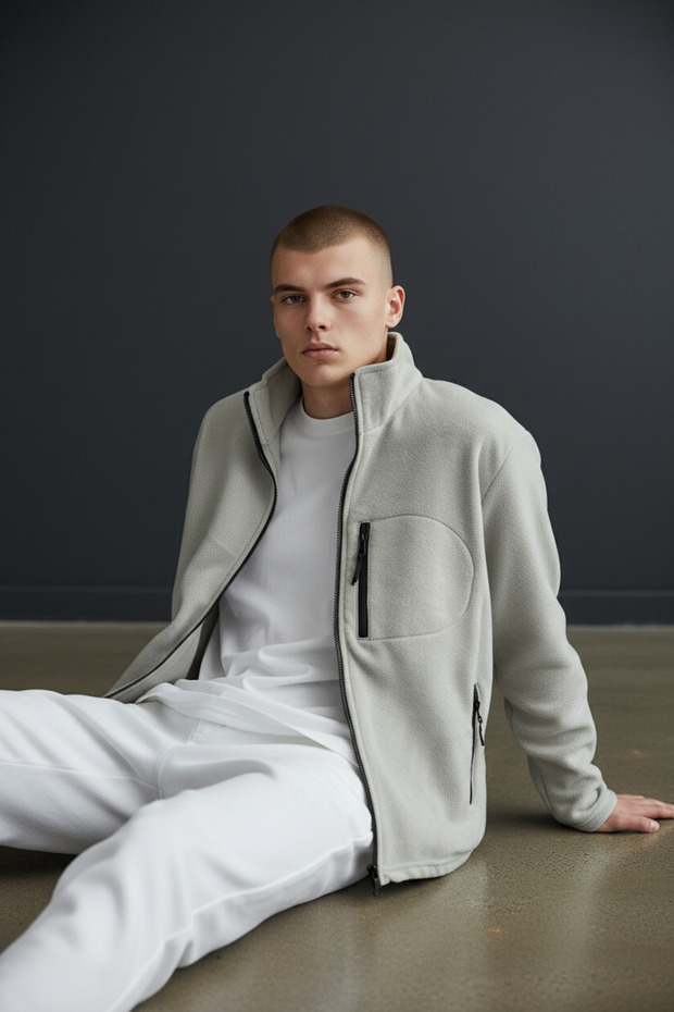 Gramajli 3 Pocket Non-Embroidered Fleece Jacket