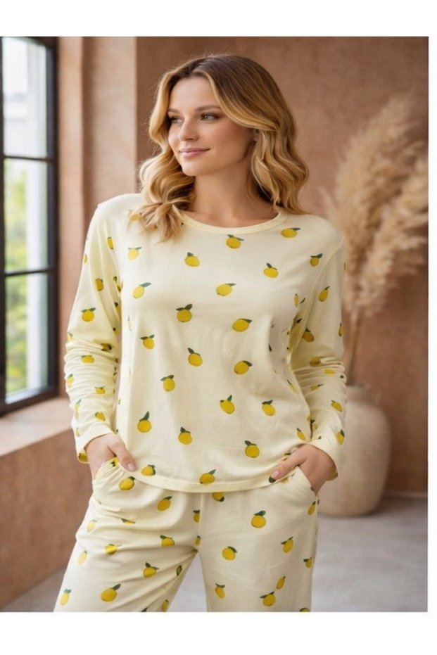 Set pijamale cu mânecă lungă, din bumbac