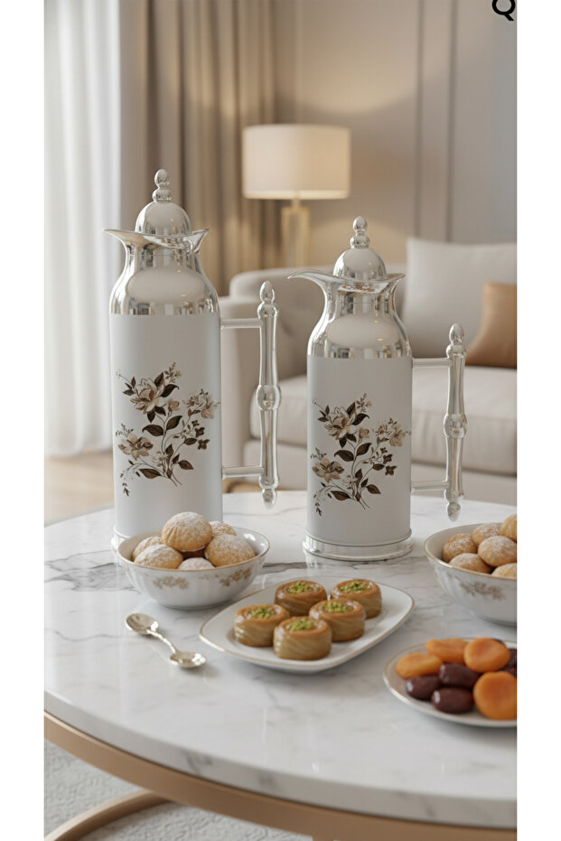 Unique and elegant design tea and coffee thermos set, 1 liter/700 ml