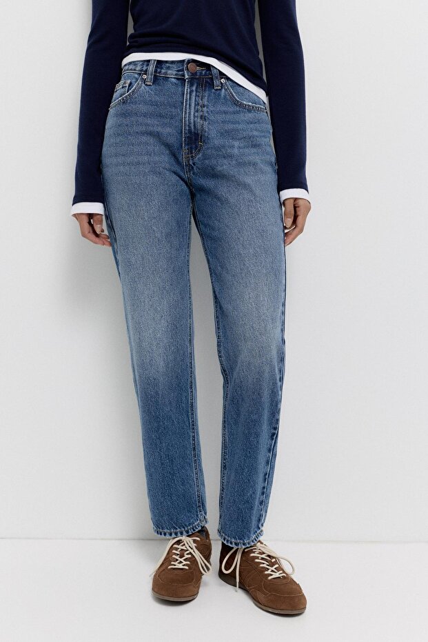 Mom fit yüksek bel jean - 6