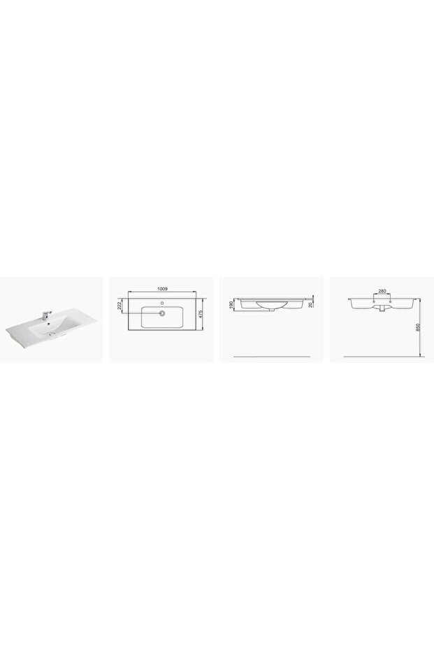 Luna Flat Lavabo 80CM - 2