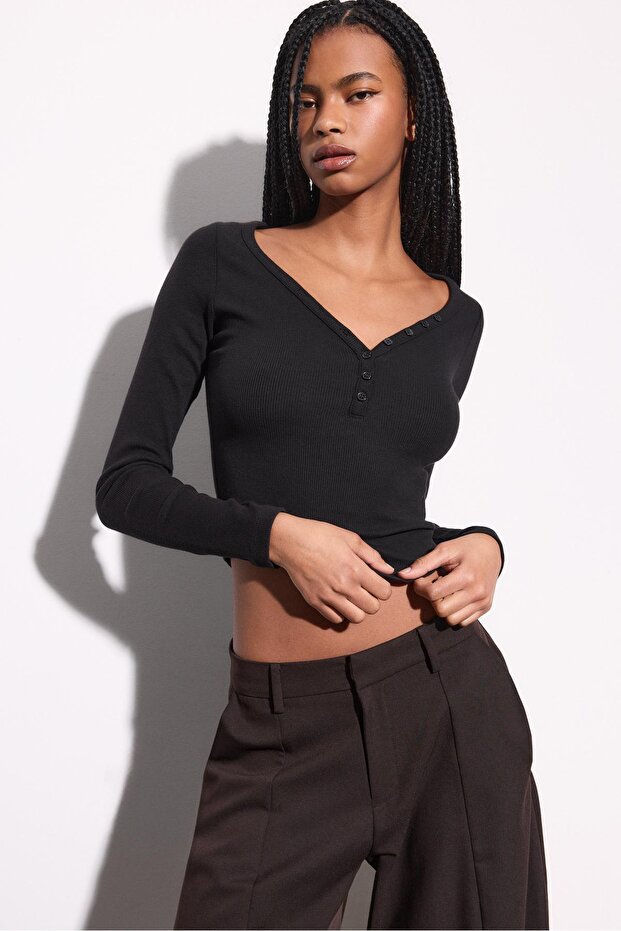 Düğmeli t-shirt - 3