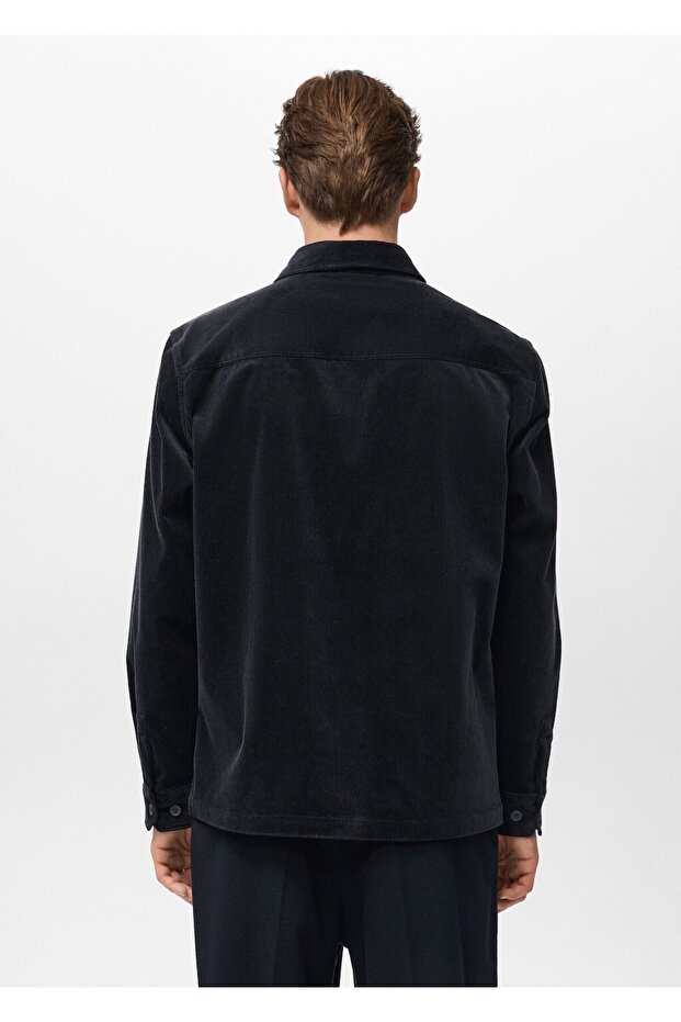 Cepli fitilli kadife gömlek ceket - 4