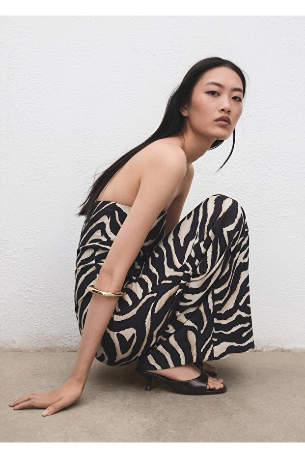 Desenli straplez tulum - 7