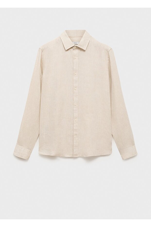 %100 keten regular fit gömlek - 3