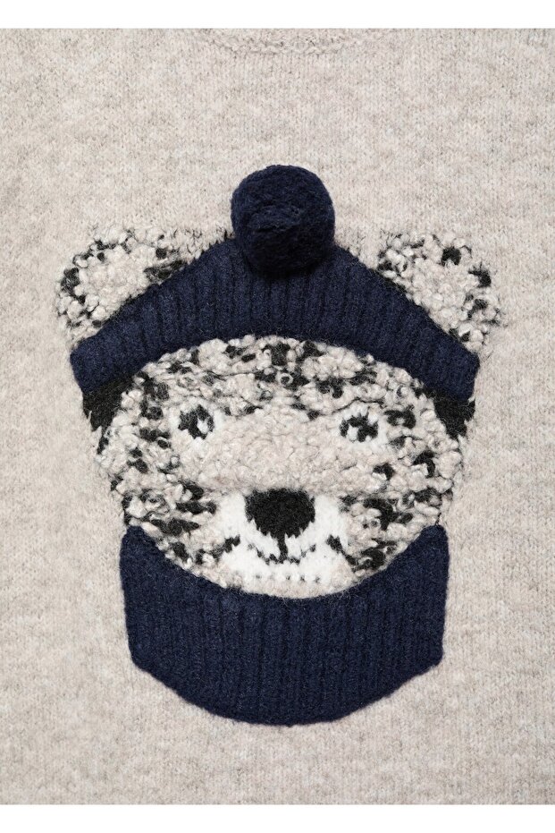 Strickpullover mit Bärenmuster - 4