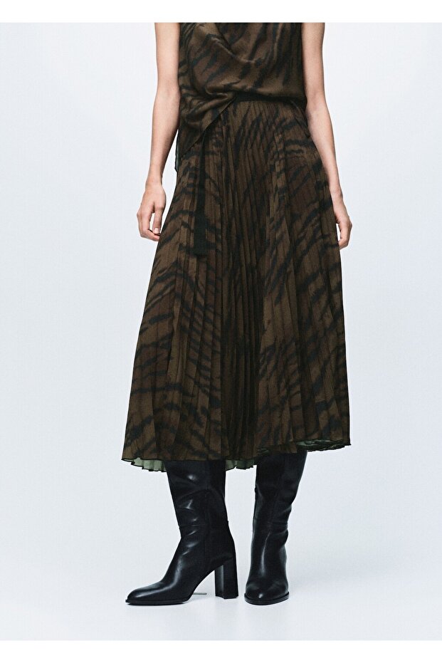 Kemerli pilili etek - 1