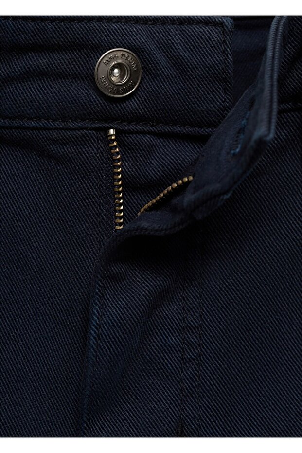 Slim fit kot bermuda şort - 5