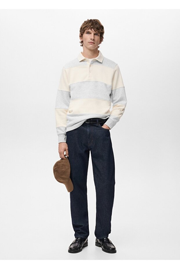 Çizgili polo sweatshirt - 2