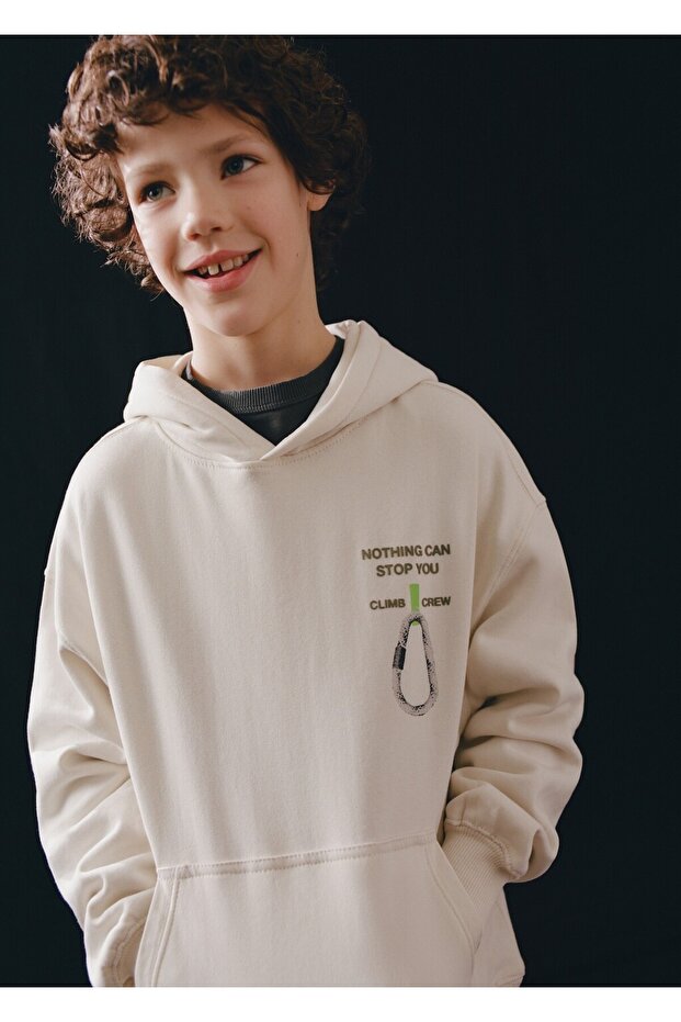 Desenli pamuklu sweatshirt - 4