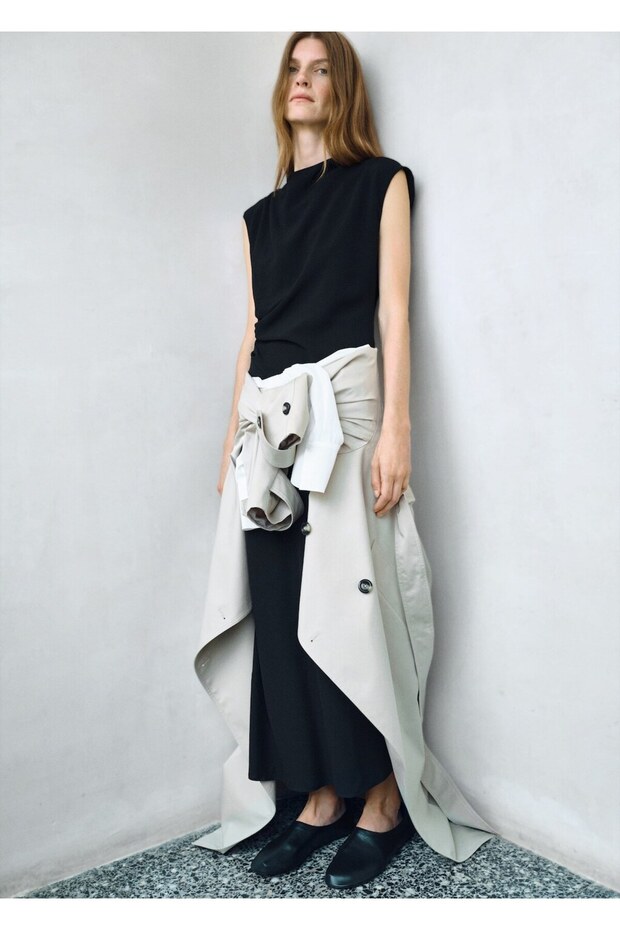 Büzgülü midi boy elbise - 7