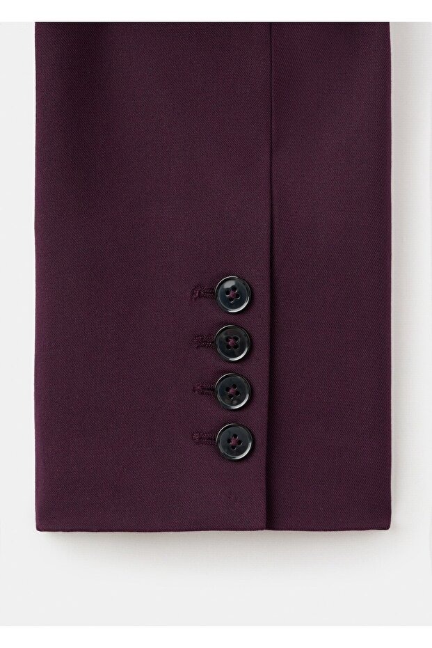 Yün karışımlı kumaş blazer ceket - 5