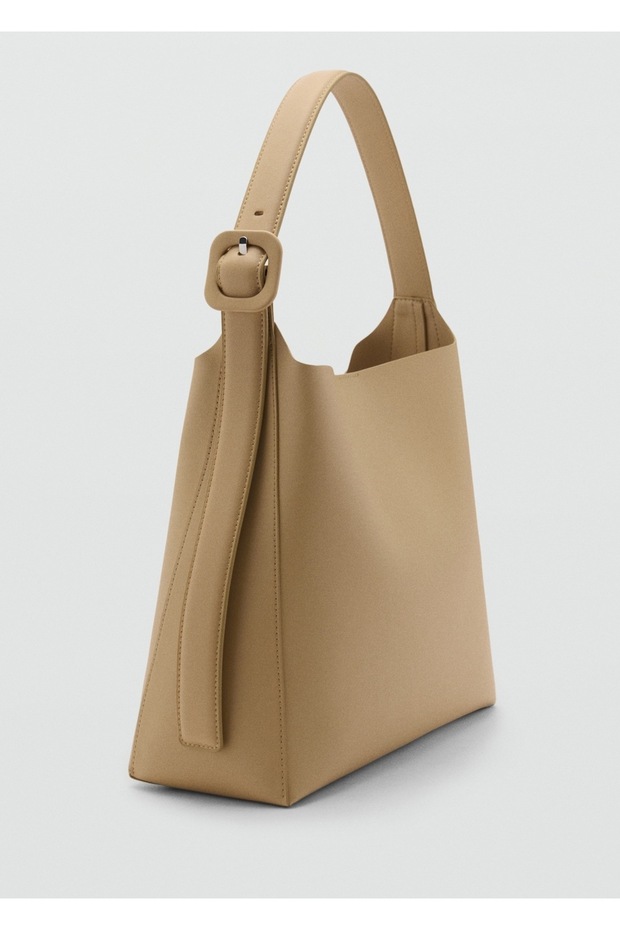 Deri görünümlü bucket çanta - 1