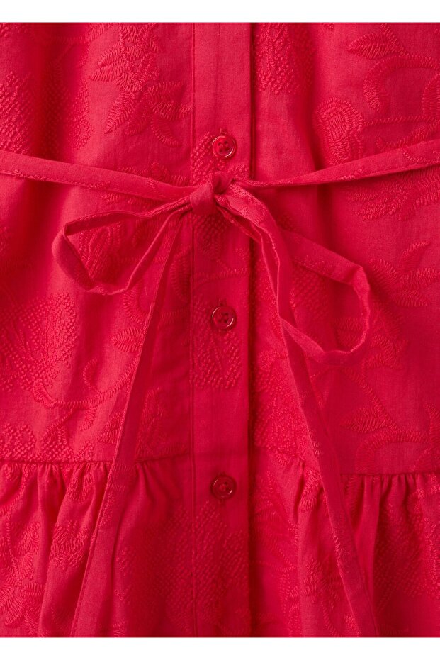 İşlemeli gömlek elbise - 8