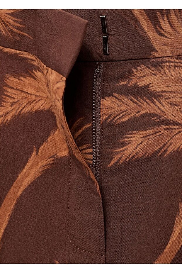 Palmiye desenli pamuklu bermuda şort - 7