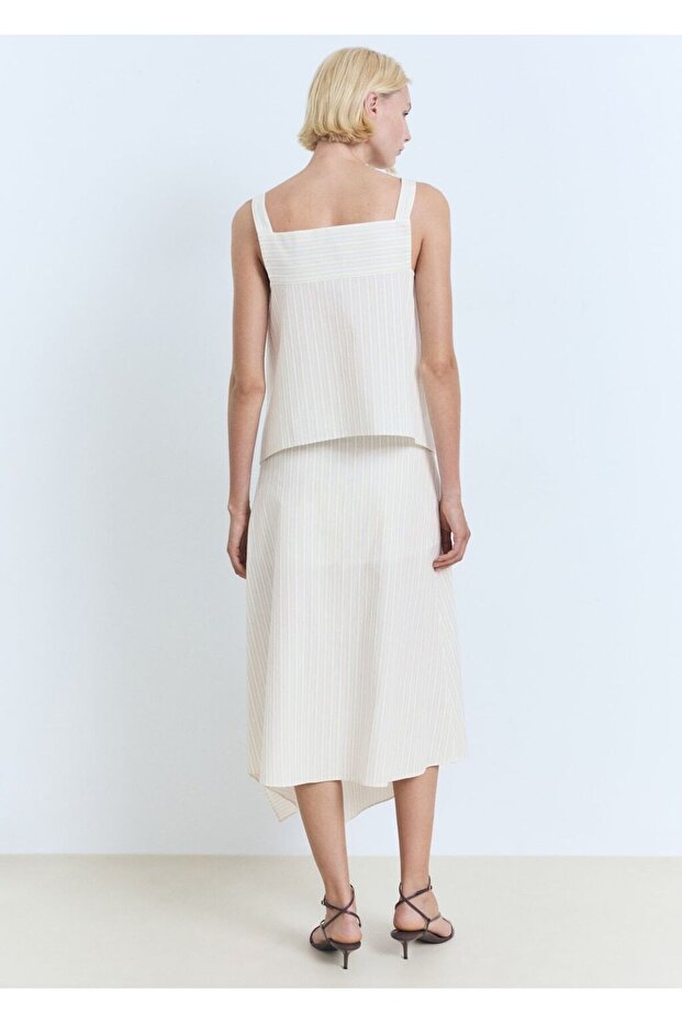 Çizgili asimetrik etek - 4