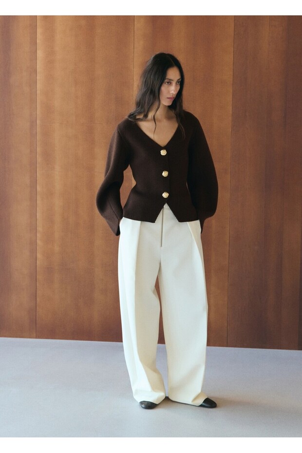 Mücevher düğmeli triko ceket - 2