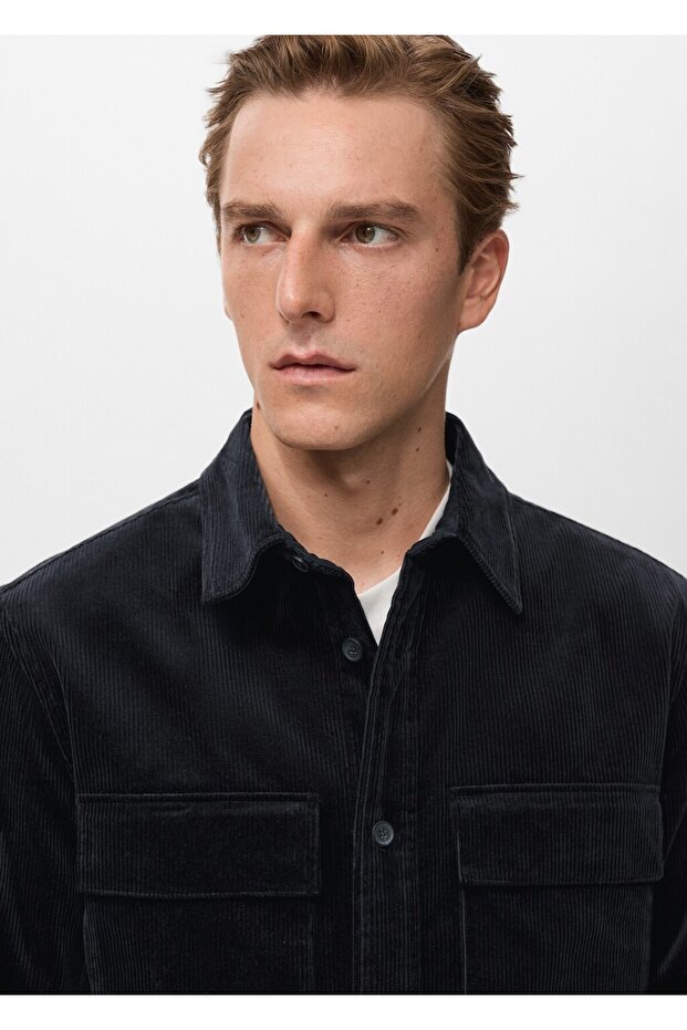 Cepli fitilli kadife gömlek ceket - 6