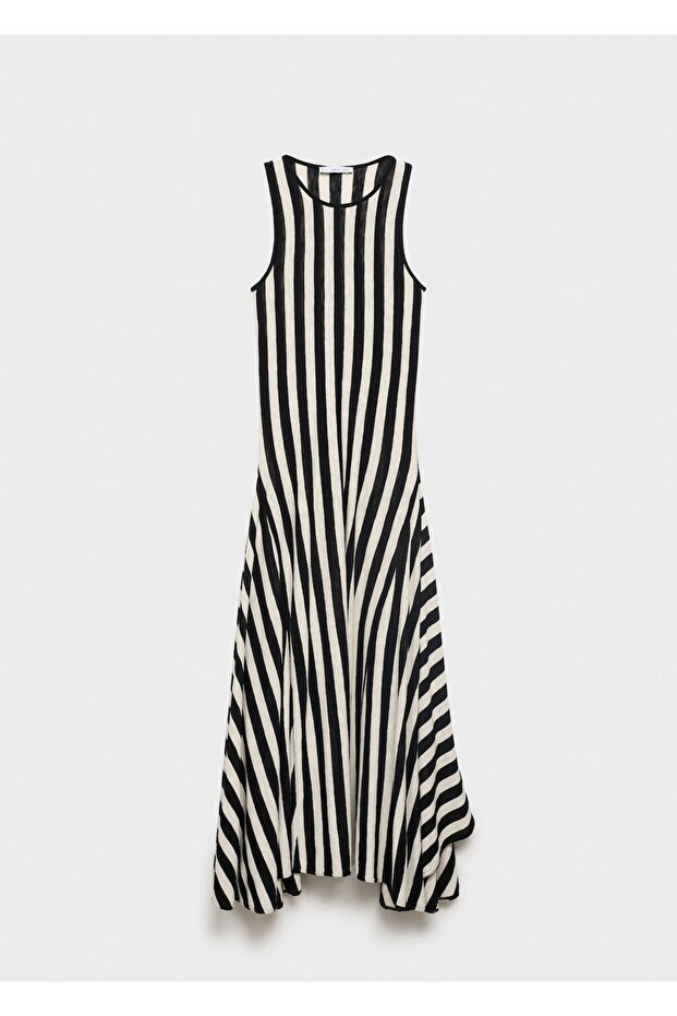 Eteği asimetrik triko elbise - 3