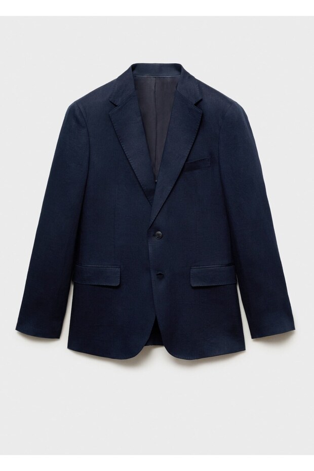 Amalfi %100 keten slim fit blazer ceketi - 3
