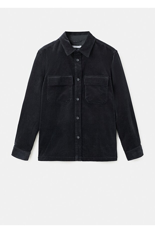 Cepli fitilli kadife gömlek ceket - 3