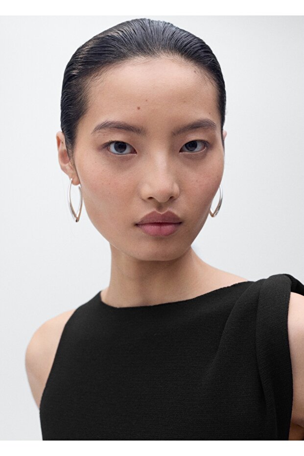 Asimetrik askılı triko elbise - 6