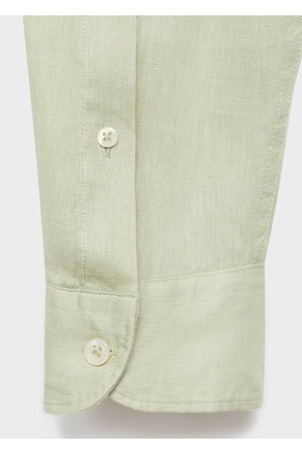 %100 keten regular fit gömlek - 5
