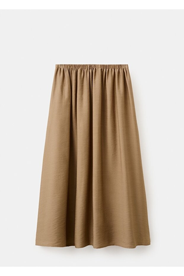 Büzgülü midi etek - 3