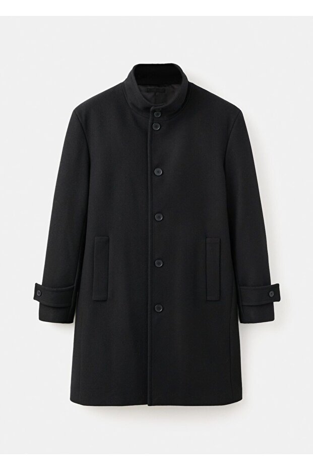 Dik yaka yün palto - 3