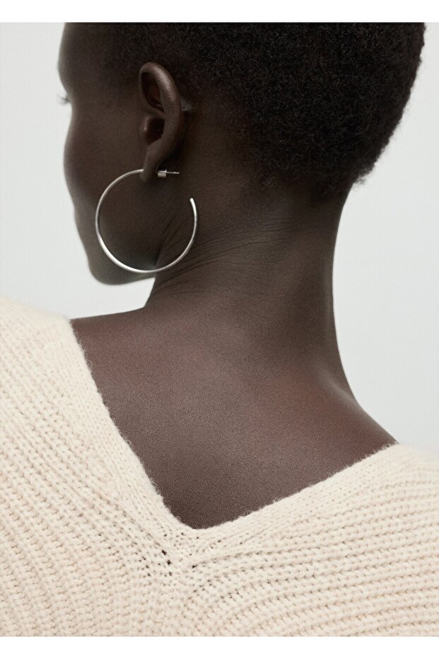 V yaka bağcıklı hırka - 7