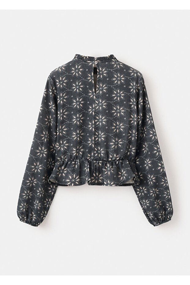 Çiçek desenli bluz - 3