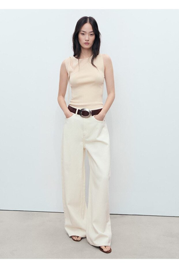 Cut out detaylı triko bluz - 2