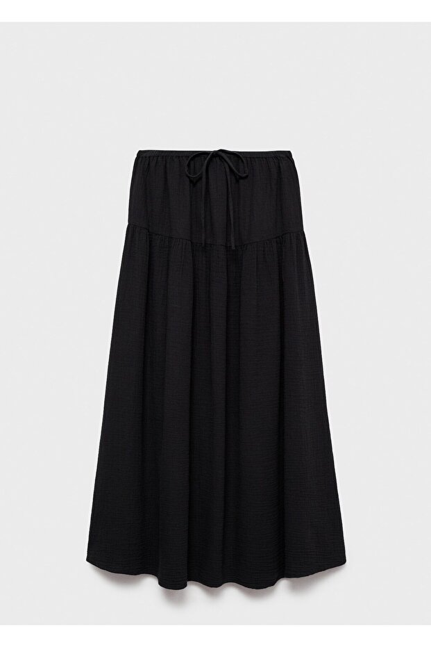 Bağcıklı pamuklu etek - 3