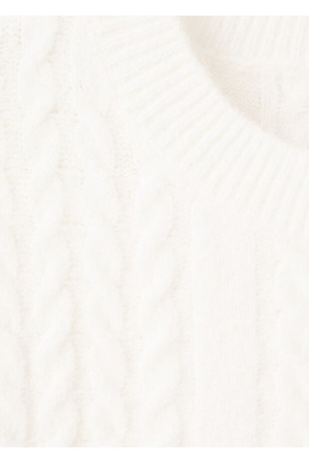 Örgü detaylı triko kazak - 8
