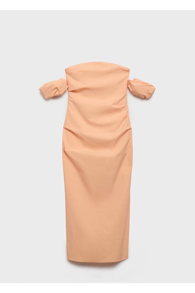 Straplez midi elbise - 3