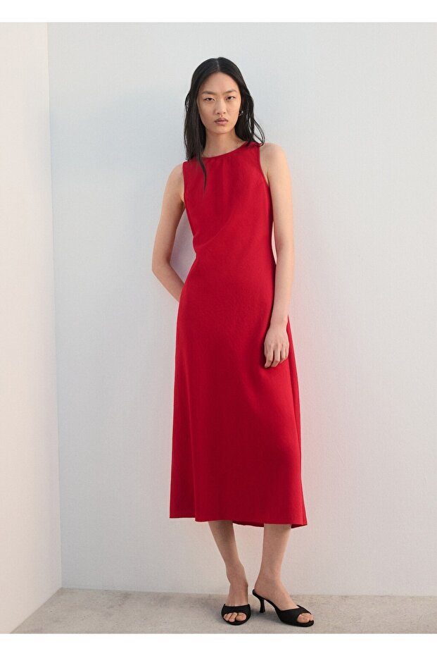 Evaze midi elbise - 2