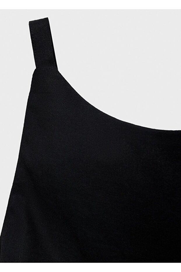 Drape keten elbise - 5