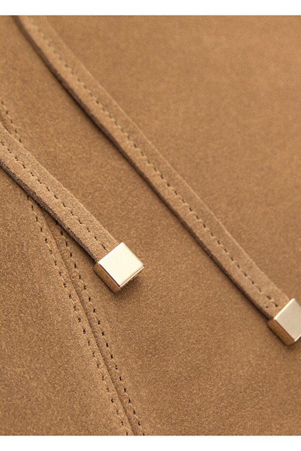 Süet shopper çanta - 5