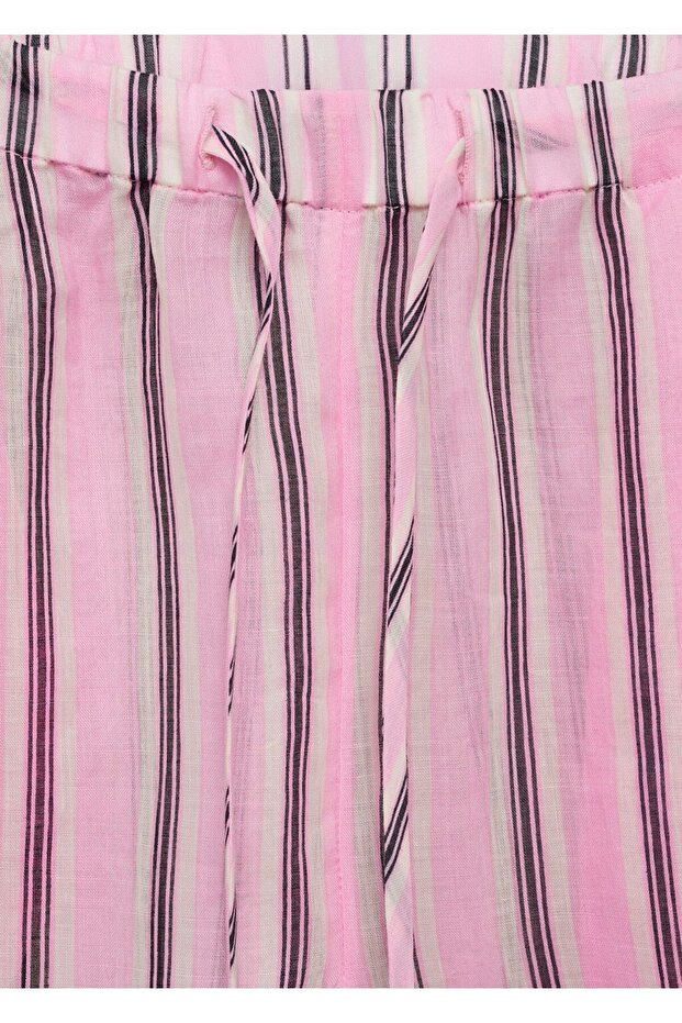 Çizgili rami pantolon - 7
