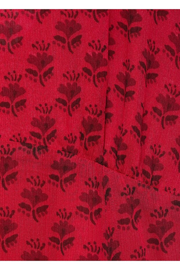 Çiçek desenli şifon elbise - 4