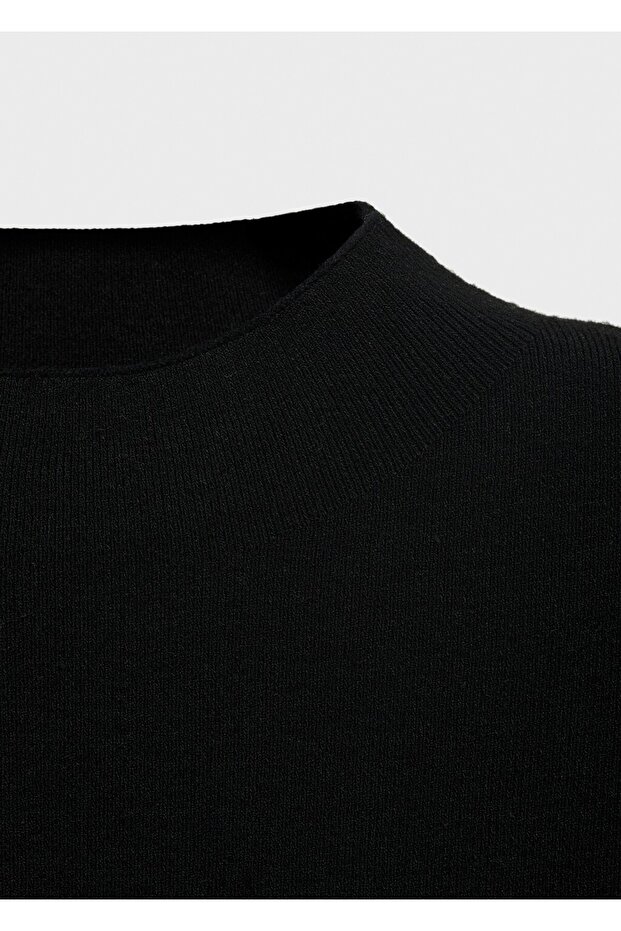 Perkins yakalı triko elbise - 5