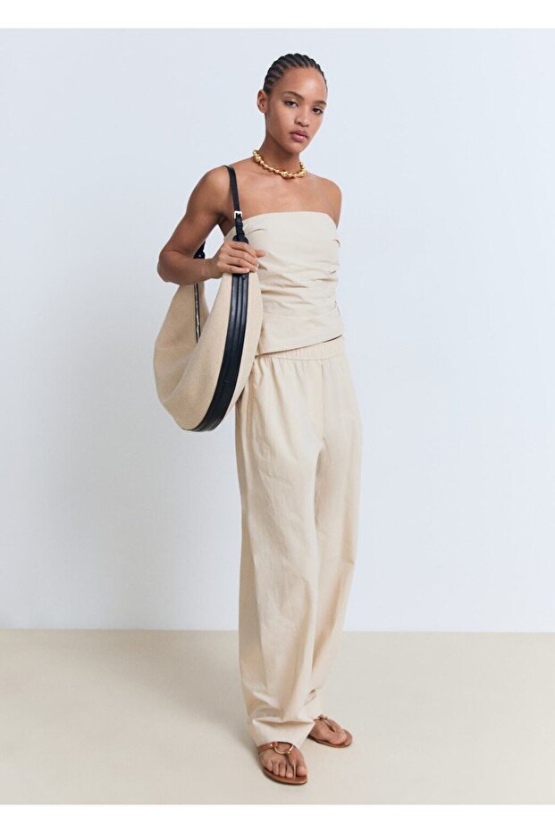 Asimetrik straplez bluz - 2