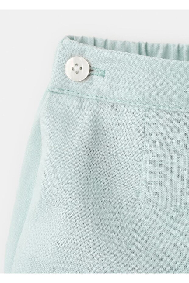 Keten karışımlı bermuda şort - 3