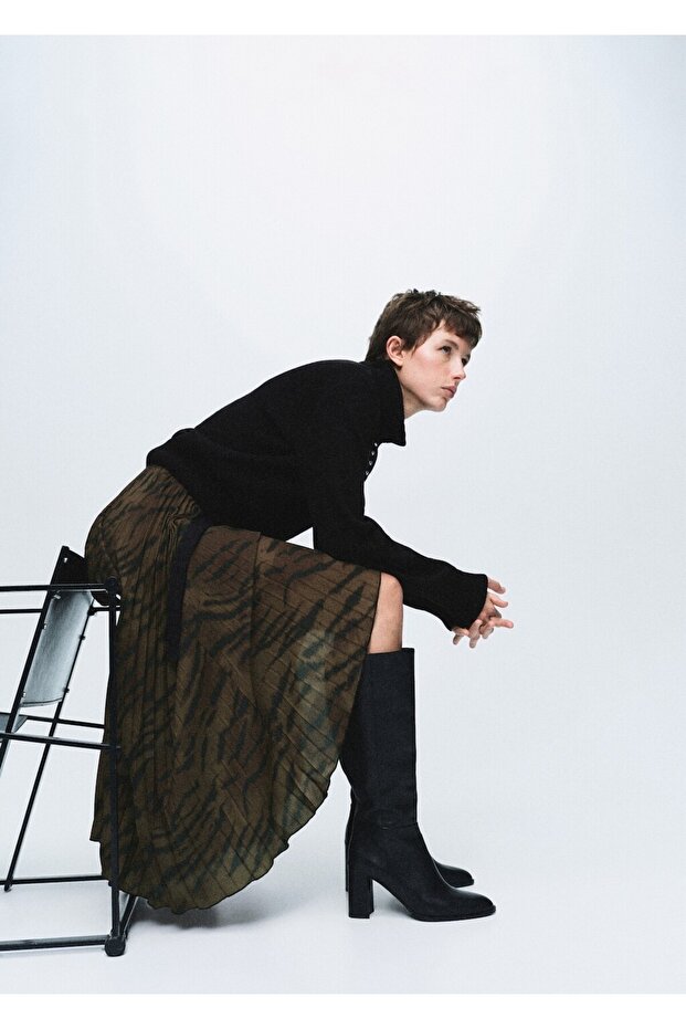 Kemerli pilili etek - 6